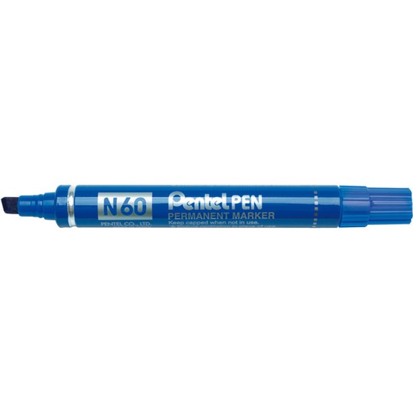 Viltstift Pentel N60 schuin 1.2-6mm blauw