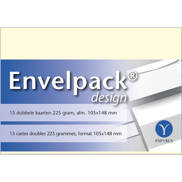Dubbele kaart Papyrus Envelpack Design A6 105x148mm ivoor 894450 15 stuks