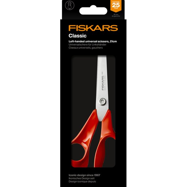 Schaar Fiskars Classic universeel 21cm links rood