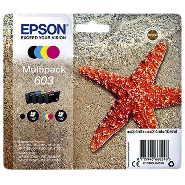 Epson Inktcartridge T03U64, 603 Origineel Combipack Zwart, Cyaan, Magenta, Geel C13T03U64010
