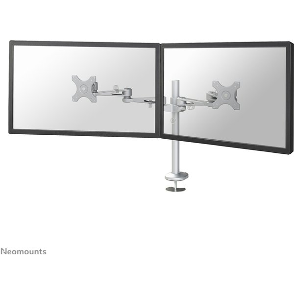Monitorarm Neomounts D935DG 2x10-27" doorvoer zilvergrijs