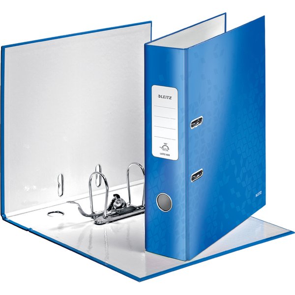 Ordner Leitz Wow 180° gelamineerd 80mm A4 blauw