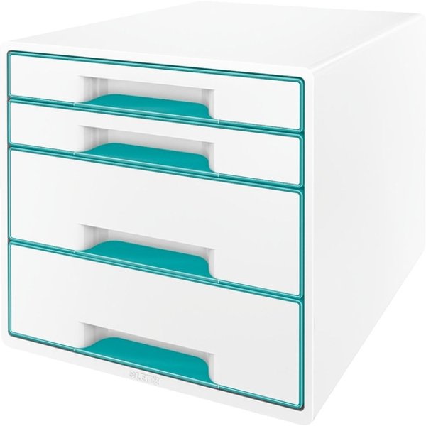 Ladenblok Leitz WOW 4 laden wit/ijsblauw