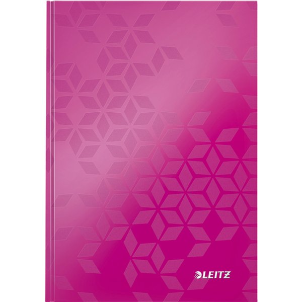 Notitieboek Leitz WOW A5 160blz 90gr lijn roze