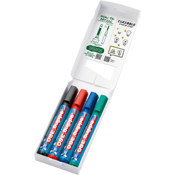 Viltstift edding 380 flipover rond 1.5-3mm assorti set à 4 stuks