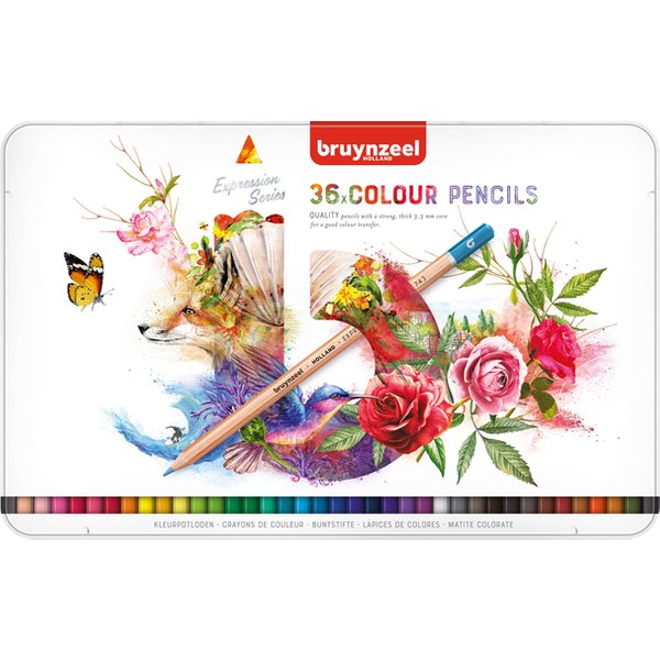 Kleurpotloden Bruynzeel Expression assorti blik à 36 stuks