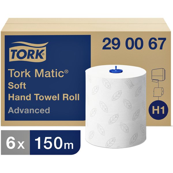 Handdoekrol Tork H1 Matic Advanced 2-laags 150m wit 290067