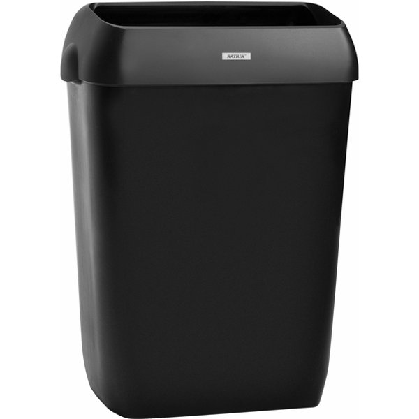 Afvalbak Katrin open inworp 50 liter zwart 92285