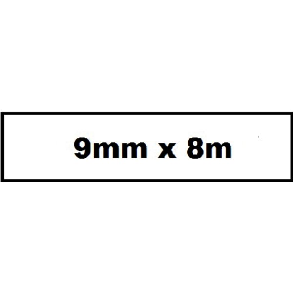 Labeltape Quantore TZe-221 9mmx8m zwart op wit