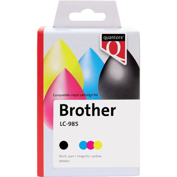 Inktcartridge Quantore alternatief tbv Brother LC-985 zwart + 3 kleuren