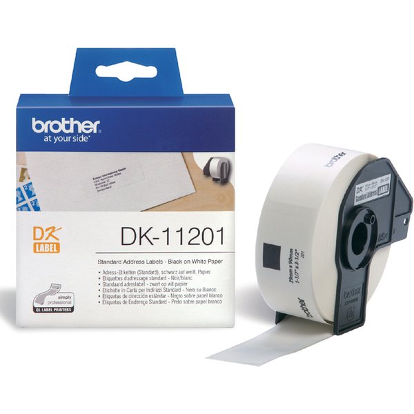 Etiket Brother DK-11201 adressering 29x90mm 1 rol á 400 stuks wit