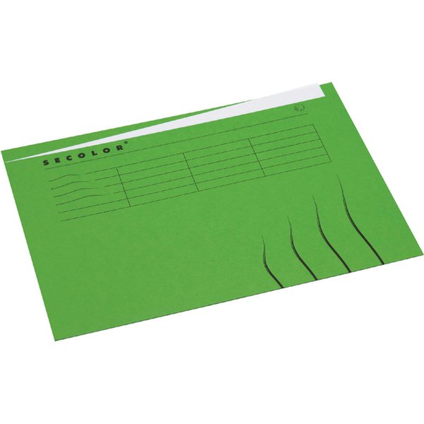 Vouwmap Secolor met tabrand A4 100% gerecycled karton 250gr Groen