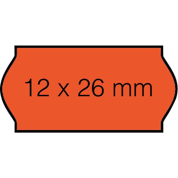 Prijsetiket 12x26mm Sato Samark permanent fluor rood 1500 stuks