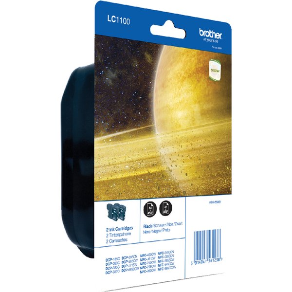 Inktcartridge Brother LC-1100BK2 zwart 2X