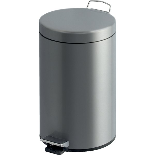 Afvalbak pedaalemmer RVS mat rond 12 liter