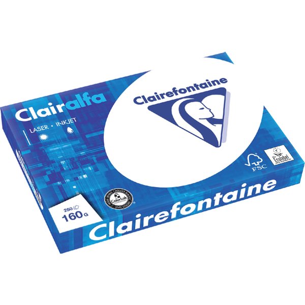 Kopieerpapier Clairefontaine Clairalfa A3 160gr wit 250 vel