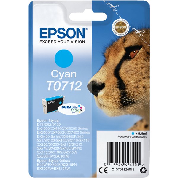 Inktcartridge Epson T0712 blauw