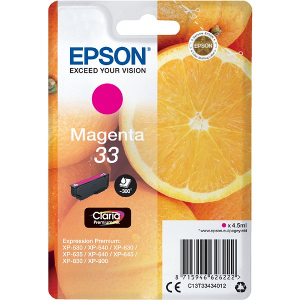 Epson Inktcartridge 33 Origineel Magenta C13T33434012