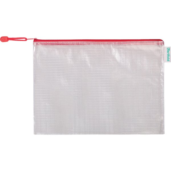 Opbergtas Tarifold met rits 330x240mm PVC rood
