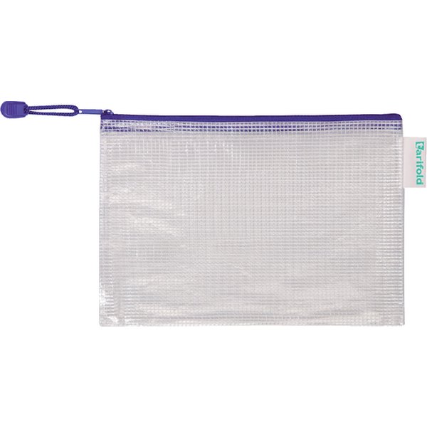 Opbergtas Tarifold met rits 235x165mm PVC blauw