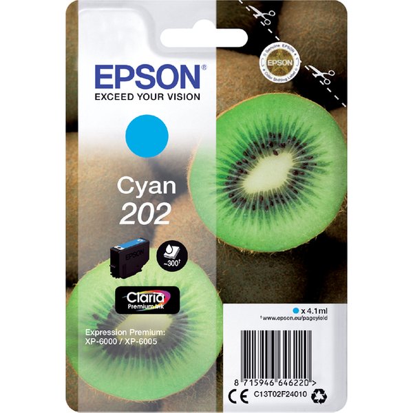 Epson Inktcartridge 202 Origineel Cyaan C 13 T 02F24010