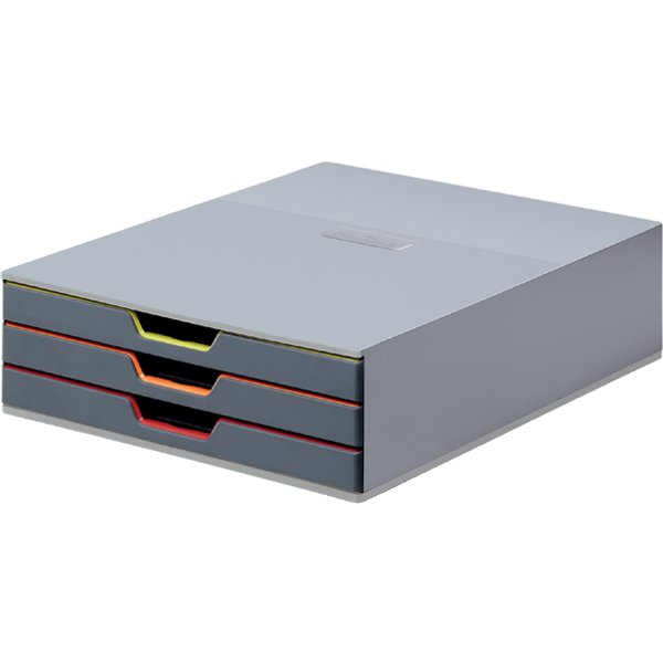 Durable VARICOLOR 3 - 7603 760327 Ladebox Grijs DIN A4, DIN C4, Folio, Letter Aantal lades: 3
