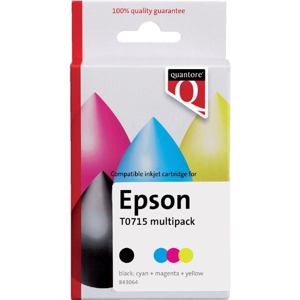 Inktcartridge Quantore alternatief tbv Epson T071540 zwart + kleur