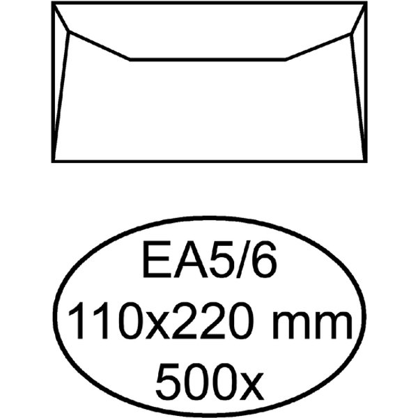 Envelop Quantore bank EA5/6 110x220mm wit 500 stuks