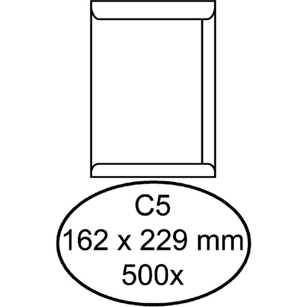 Envelop Quantore akte C5 162x229mm wit 500 stuks