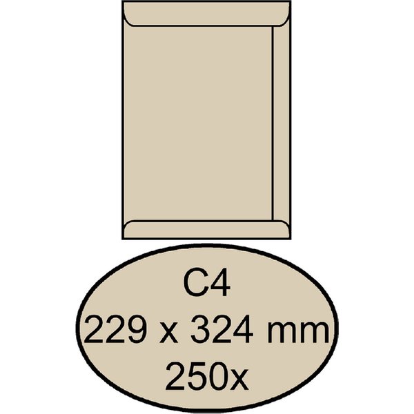 Envelop Quantore akte C4 229x324mm creme kraft 250 stuks