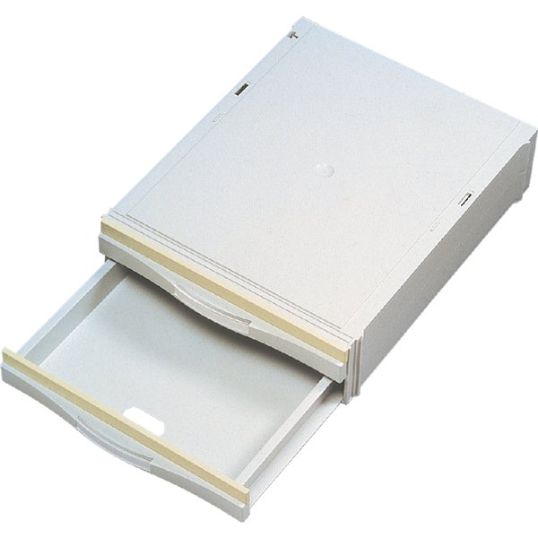 Stapelcassette Djois met 2 halfhoge laden grijs