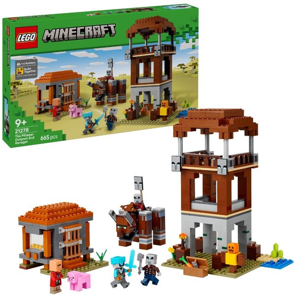 LEGO® Minecraft® The Pillager Outpost and Ravager Gamer Building Toy Gift 21278