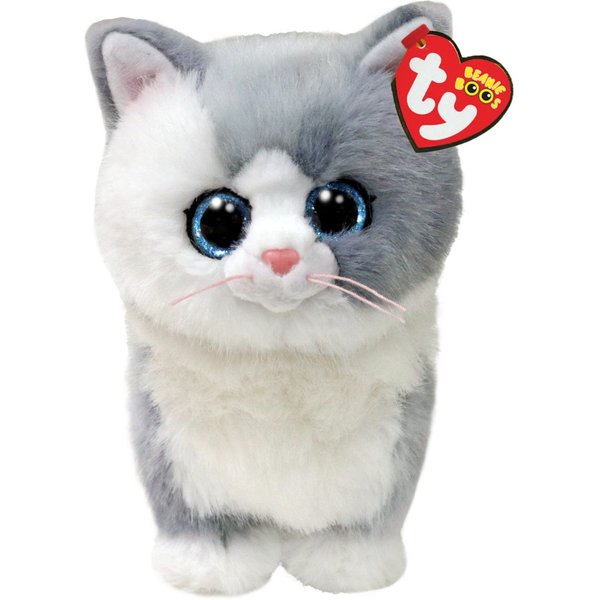 Ty Beanie Babies Furley The Gray & White Kitty 6 Inch