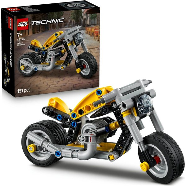 LEGO® Technic™ Yellow Motorcycle Toy Building Set 42225