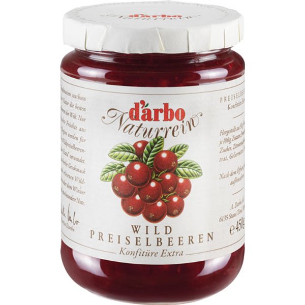 Darbo Naturrein Wildpreiselbeer-Konfitüre Extra, 450g