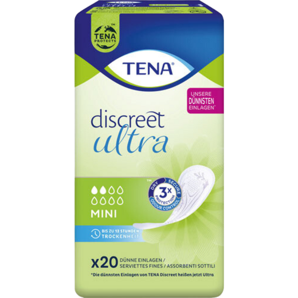 TENA Discreet Mini Einlagen, leichte Blasenschwäche, 20 Stück