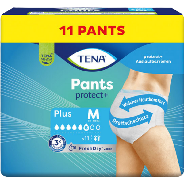 TENA Pants protect + Größe L (Hüftumfang 100 bis 135 cm), schwere Blasenschwäche, 11Stk
