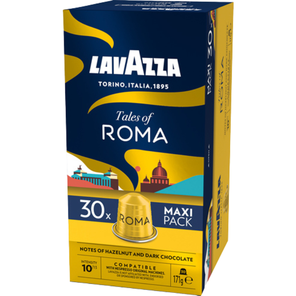 Lavazza Tales of Roma 10, Nespressokompatibel, 30 Aluminium-Kaffeekapseln, 171g