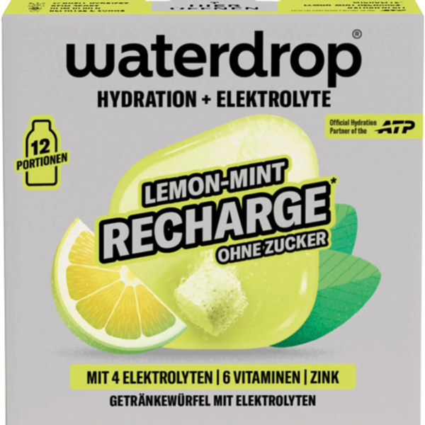 Waterdrop Microdrink Hydration + Elektrolyte Recharge Lemon-Mint, Getränkewürfel mit Elektrolyten, Vitaminen und Zink, ohne Zucker, 25g