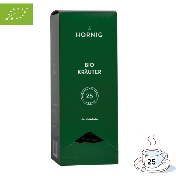 J. Hornig Bio Kräutertee, 25 Pyramidenbeutel im Kuvert, 50 Gramm Packung