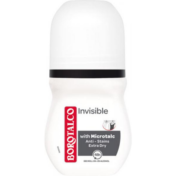Borotalco Invisible, 48H Deo Roll-On Mit Mikrotalk, 0 % Alkohol, Anti-Transpirant/Anti-Perspirant, 50Ml-image