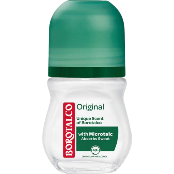 Borotalco Original, 48H Deo Roll-On Mit Mikrotalk, 0 % Alkohol, Anti-Transpirant/Anti-Perspirant, 50Ml-image