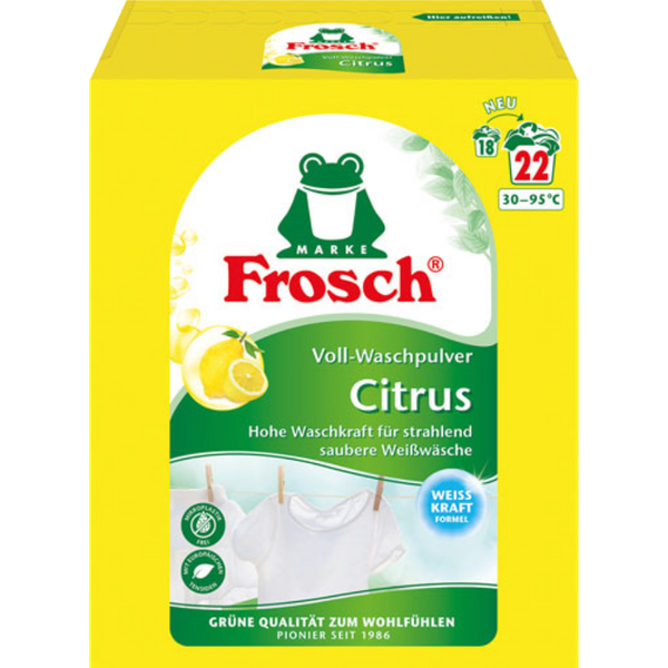 Frosch Waschmittel Citrus, Vollwaschmittel Pulver, 1.450kg