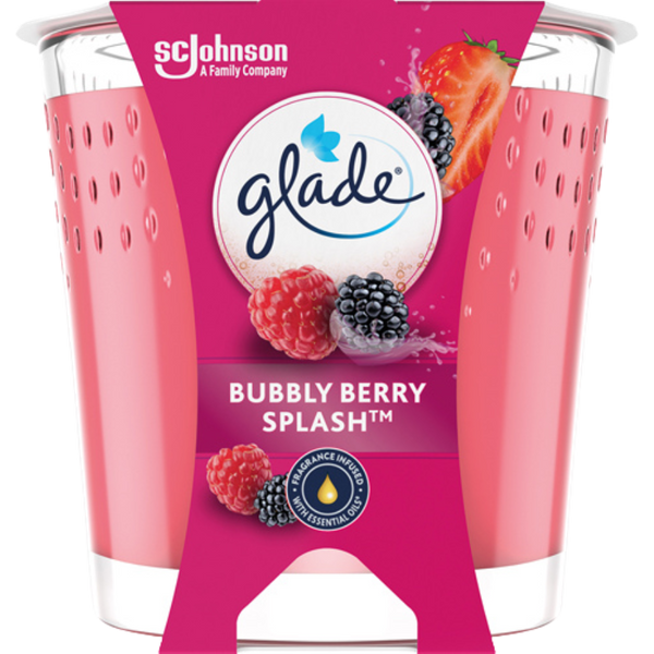 Glade Duftkerze Bubbly Berry Splash, im Glas, 112g