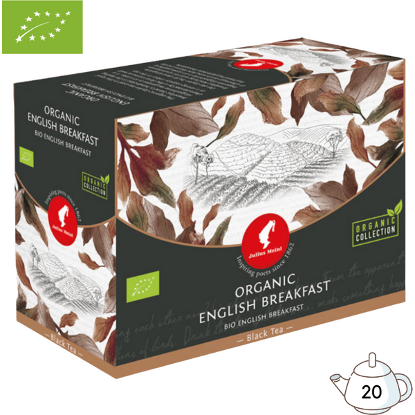 Julius Meinl Tee Bio English Breakfast Big Bag (Kannen Teebeutel), Schwarztee, 20 Teebeutel im Kuvert