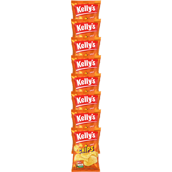Kelly's Chips Classic, gesalzen, 1 Streifen (= 8 Pkg. à 35 g)