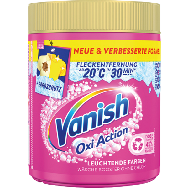 Vanish OxiAction Wäsche-Booster ohne Chlor, Fleckentferner-Pulver, 550g