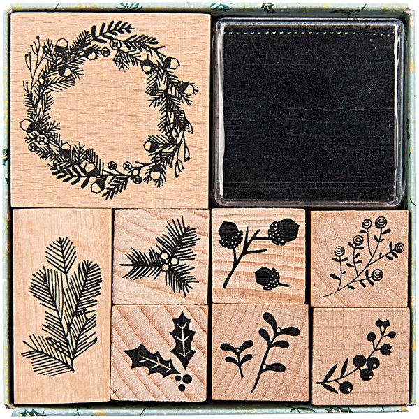 Rico Design Paper Poetry Stempelset Classical Christmas Incl. Stempelkissen 8 StüCk-image