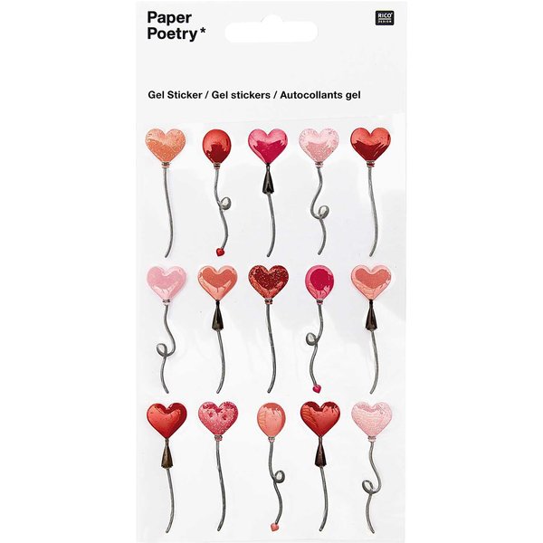Paper Poetry Gelsticker Herzluftballons-image