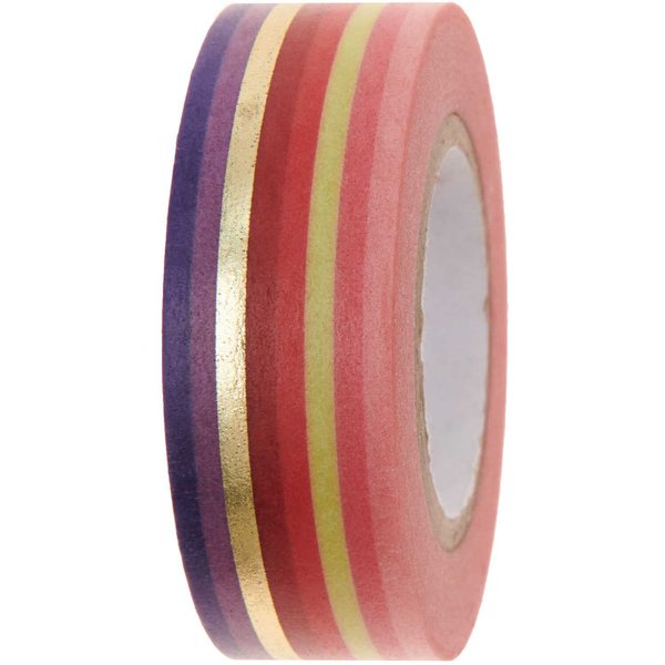 Rico Design Paper Poetry Tape Streifen Rot-Gold 1,5Cm 10M-image